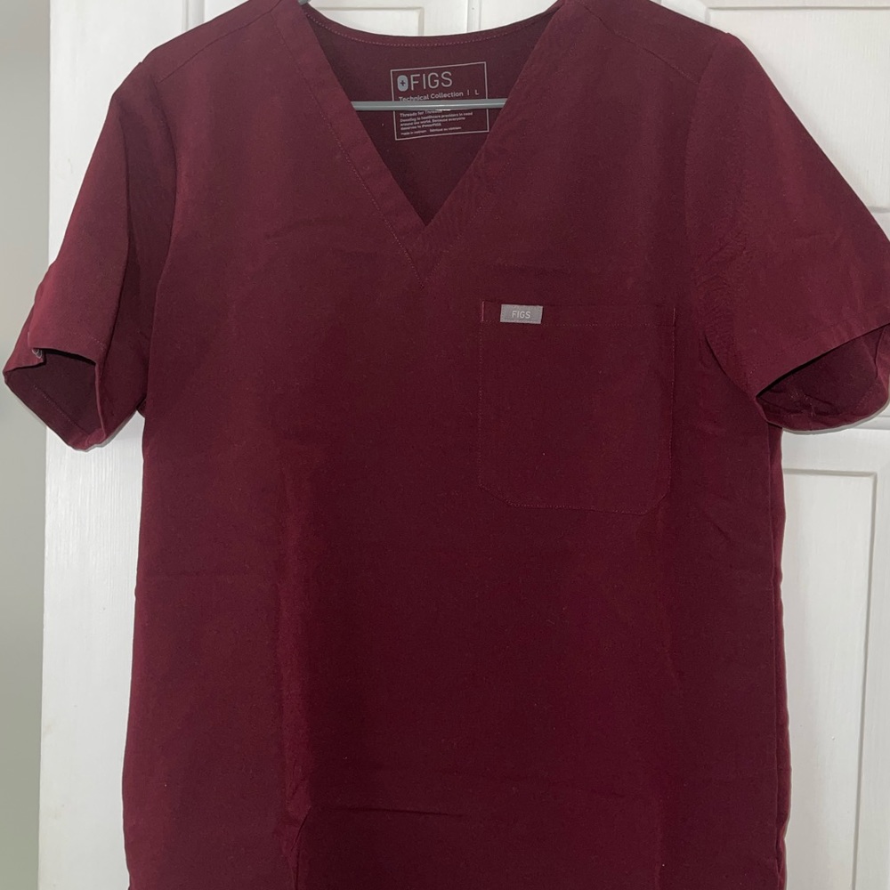 figs maroon catarina top (large)